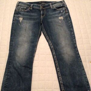Silver Women's Blue Distressed Jeans 34/23